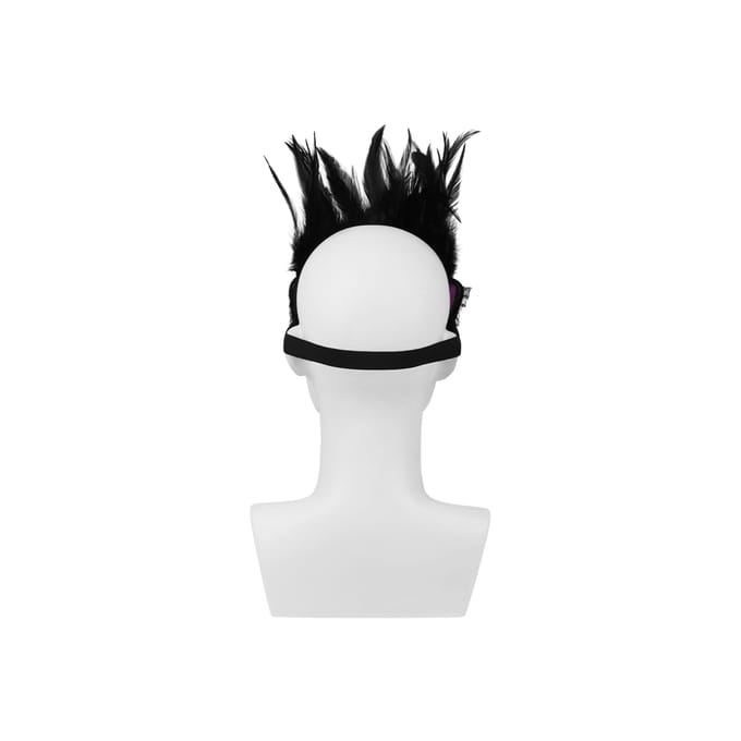 Rimba - Burlesque Masker Met Veren - Zwart/Paars