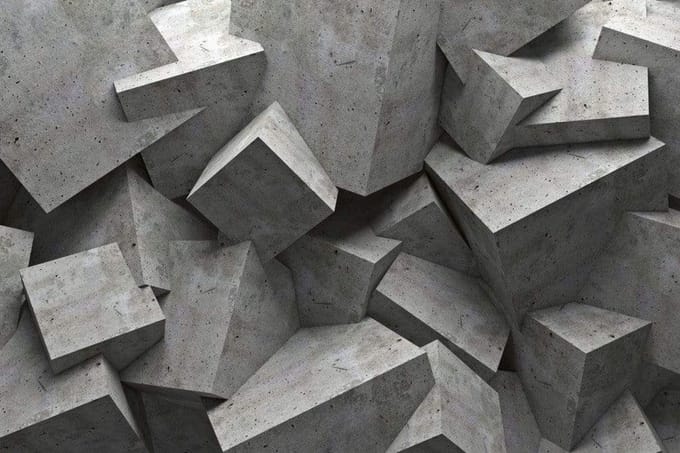 Fotobehang - Concrete Cubes 375x250cm - Vliesbehang