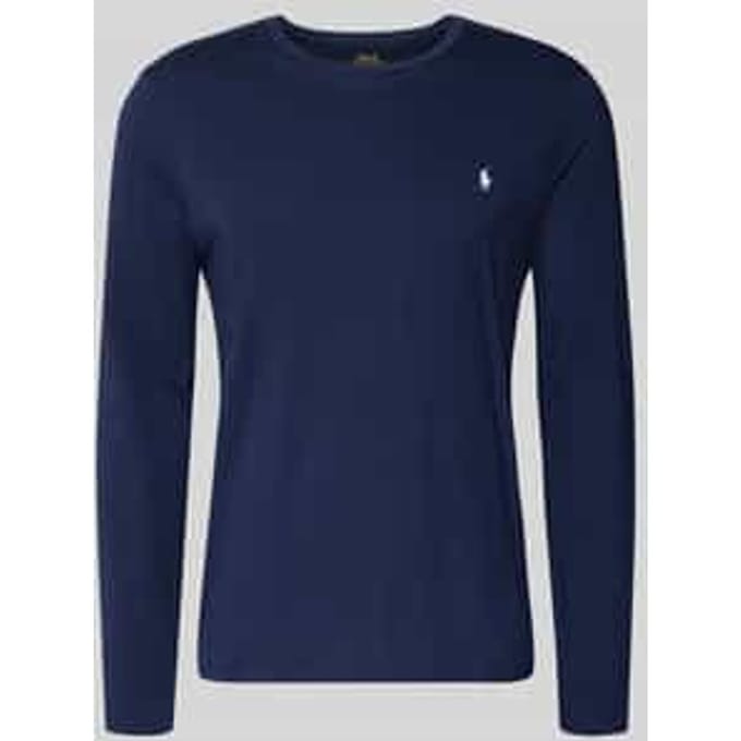 Katoenen shirt met lange mouwen en labelstitching