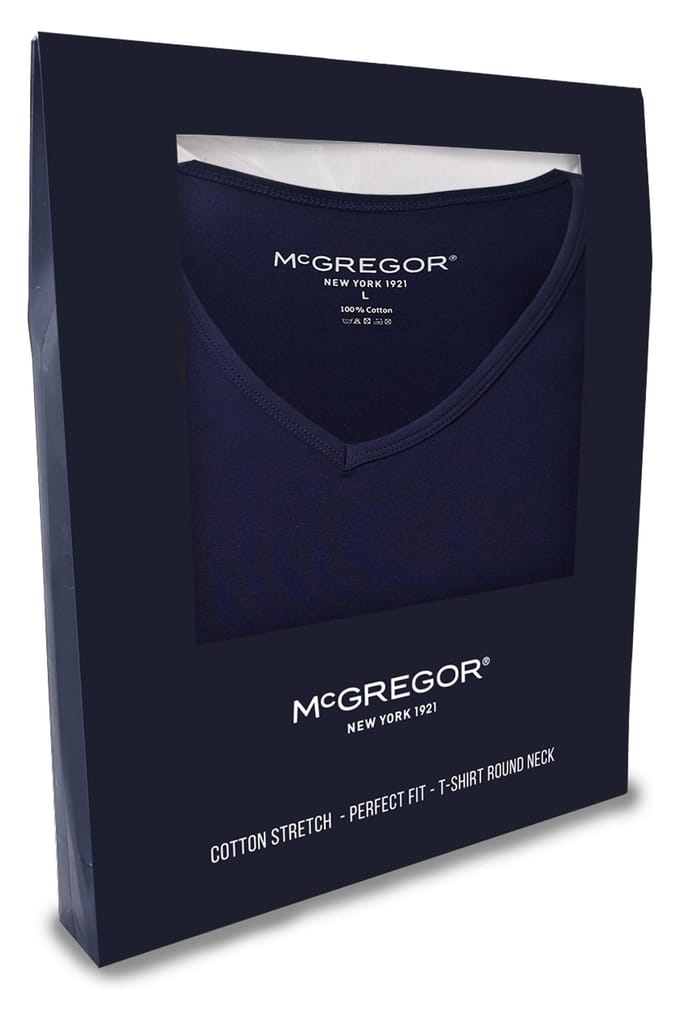 McGregor Premium - Stretch T-shirt - 4-pack Navy Taglia: L | Magliette basic Outlet | Uomo | Blu