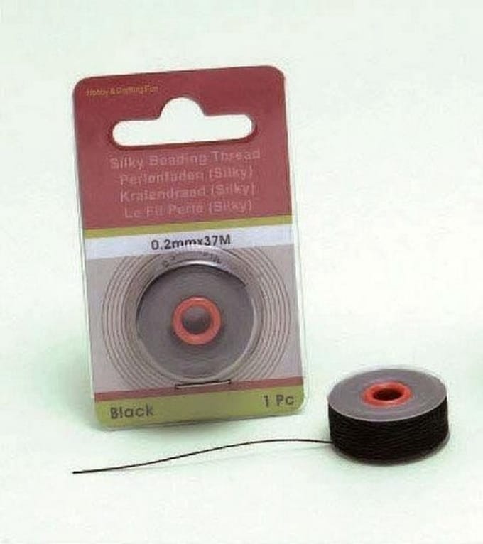 Kralendraad, 0.2mm x 37mtr. Zwart