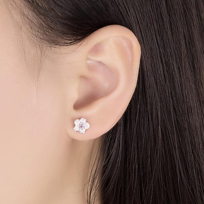 Nouvelles boucles d'oreilles à tige en forme de fleur pour femme violet