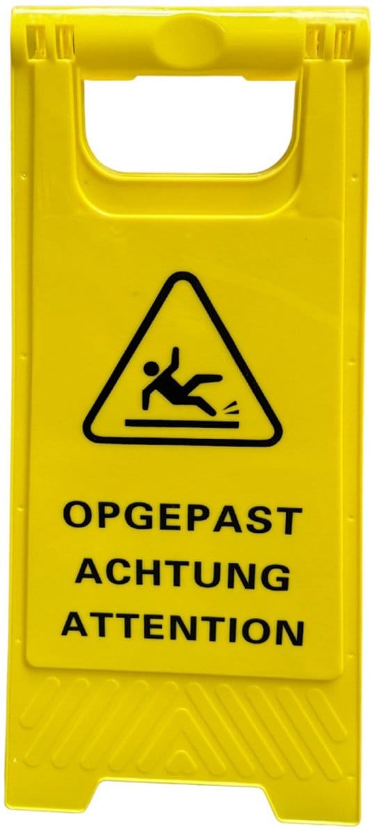 Ri-Traffic Klapbord waarschuwingsbord – Pas op glad 4-talig