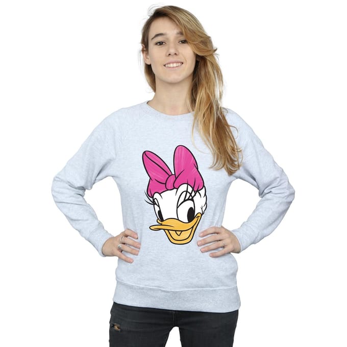 Disney Dames/Dames Daisy Eend Hoofd Geschilderd Sweatshirt (Heide Grijs)