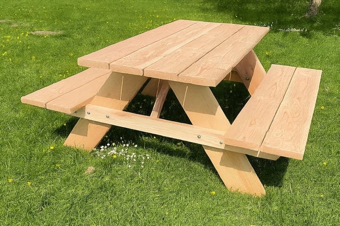 Rockwood® Picknicktafel Douglas Classic 1.80m met afgeronde hoeken