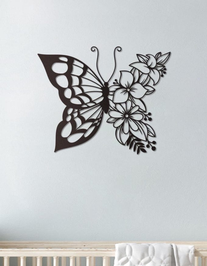 Wanddecoratie dieren | Vlinder - M (33x40cm)