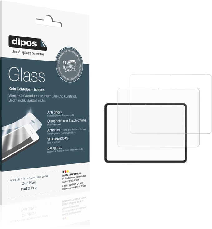 dipos – 2x Matte Pantserfolie geschikt voor OnePlus Pad 3 Pro | 9H Screenprotector