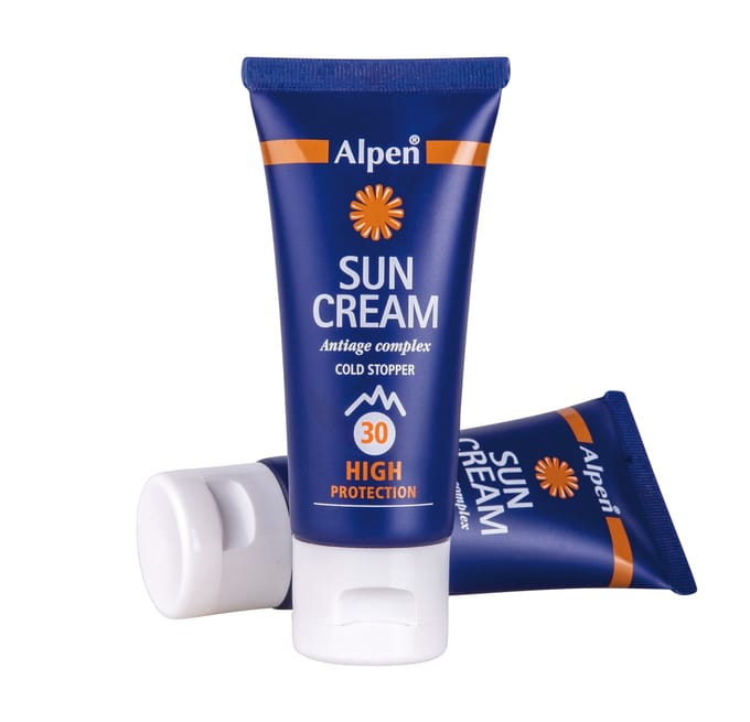 Alpen Zonnebrandcreme Factor 30 - Wintersportproof - Cold Stopper - 30 ml.