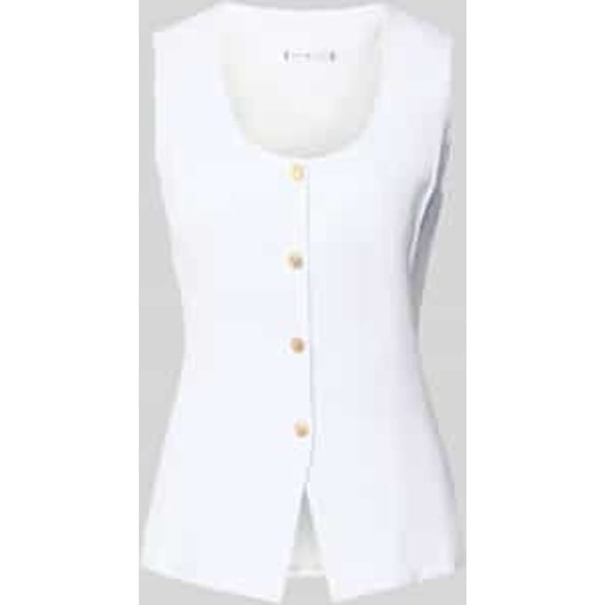 slim fit bodywarmer van linnenmix