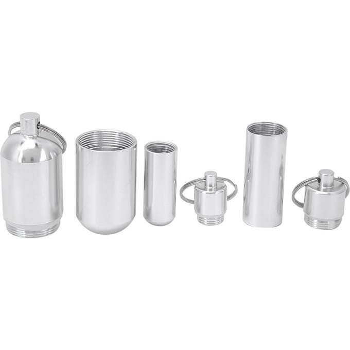 3 Stuks Pillendoosje Oxidatie Gekleurde Aluminiumlegering Draagbaar Luchtdicht Medicijndoosje Container white
