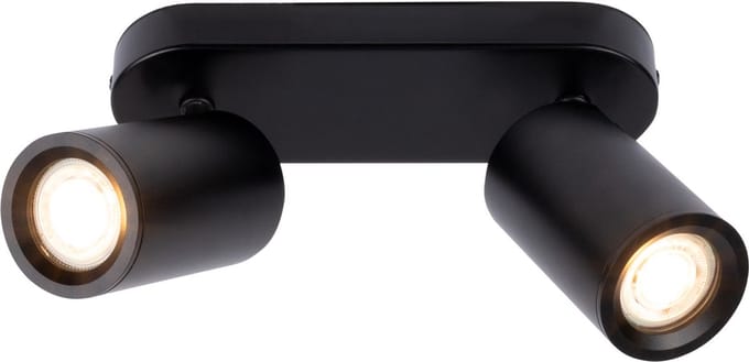 Ledvion - SMART LED Plafondspot - Zwart 2-lichts - Dimbaar - 4.9W - RGB+CCT - Rechthoek - GU10 - IP20