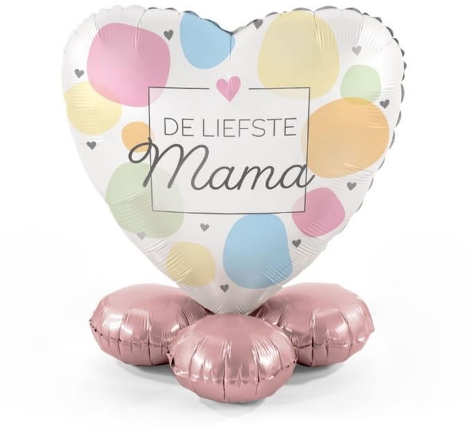 De liefste Mama - Pastel dots - Ballonnen set met standaard - Everloon