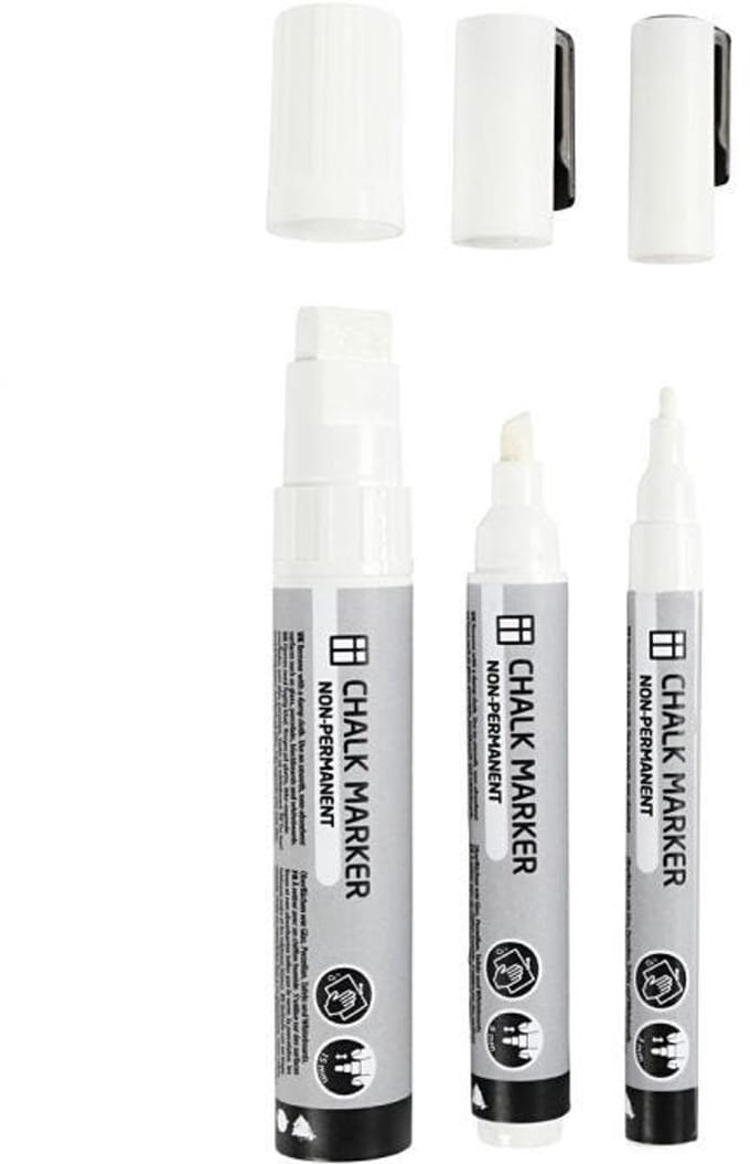 CC Chalk Markers Set 3 stuks Wit