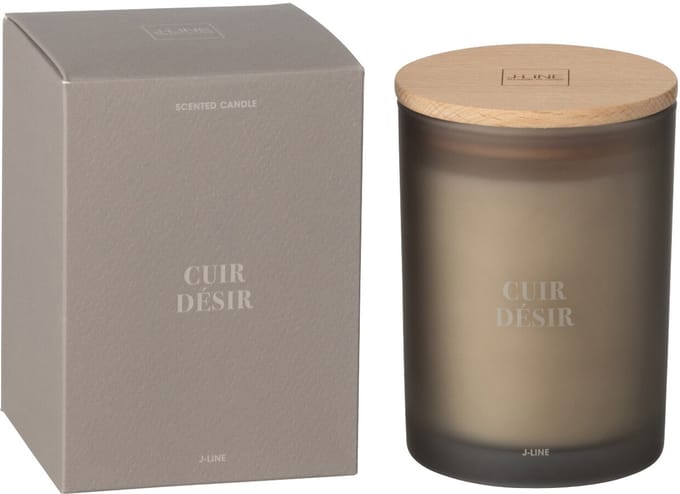 J-Line geurkaars Accords Essentiels - Cuir Désir - glas - bruin - 38U