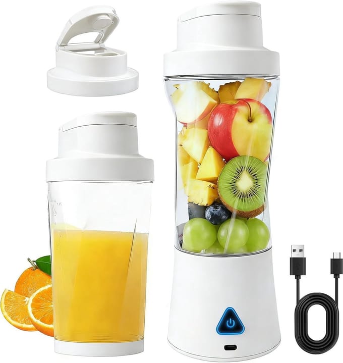 Smoothie Maker - Mini Blender - Drankjes Maken - Zes Roestvrijstalen Bladen - 700ml Capaciteit - Transparant