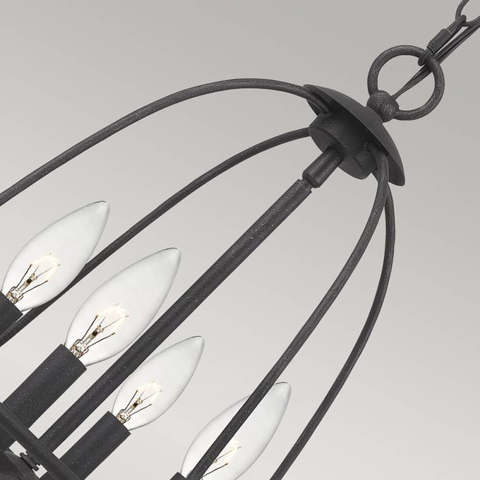 Quoizel LED Hanglamp Bradbury | 4X E14 Max 40W | Dimbaar | Grey Ash
