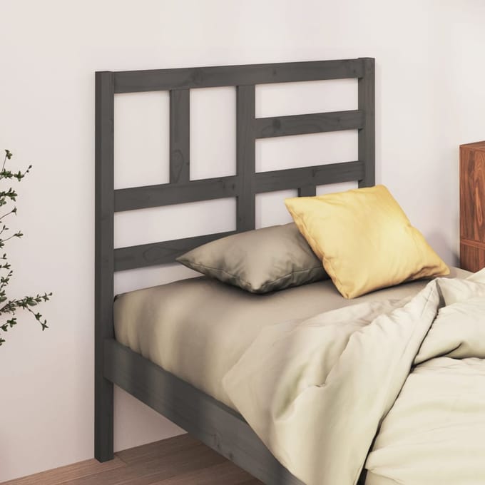 vidaXL - Hoofdbord - 106x4x104 - cm - massief - grenenhout - grijs