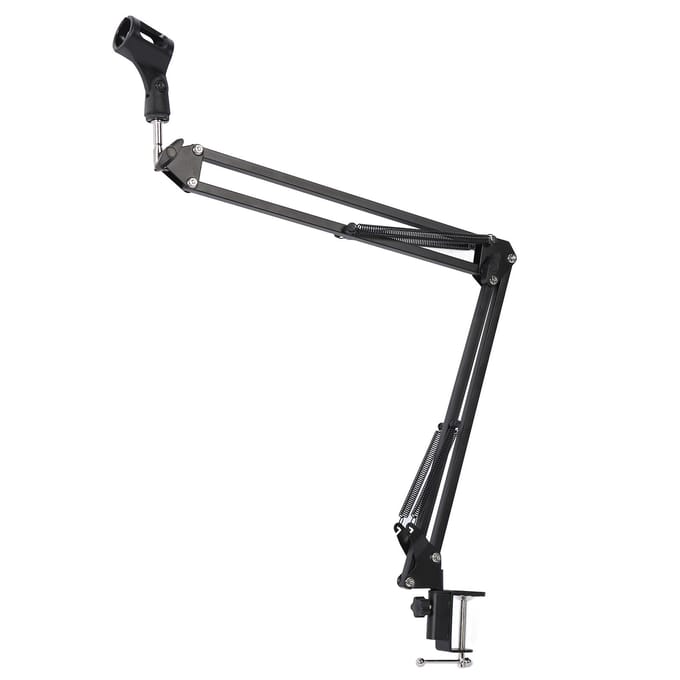 Desktop Microfoonstandaard IJzer en Plastic Verstelbare Boomarm Microfoonstandaard voor Studio black