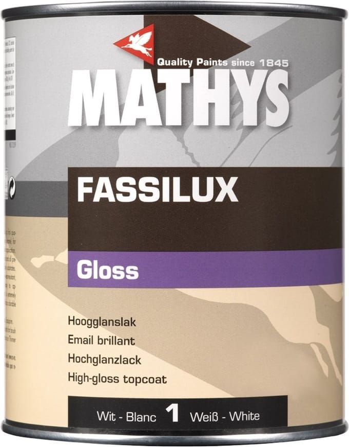 Mathys Fassilux Gloss - 1 l - 20 m²/l - Wit - Lak