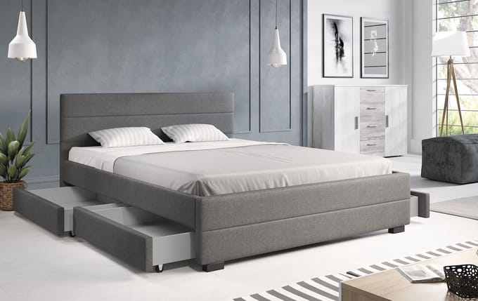 Meubella - Tweepersoonsbed Loox - Grijs - 160x200 cm