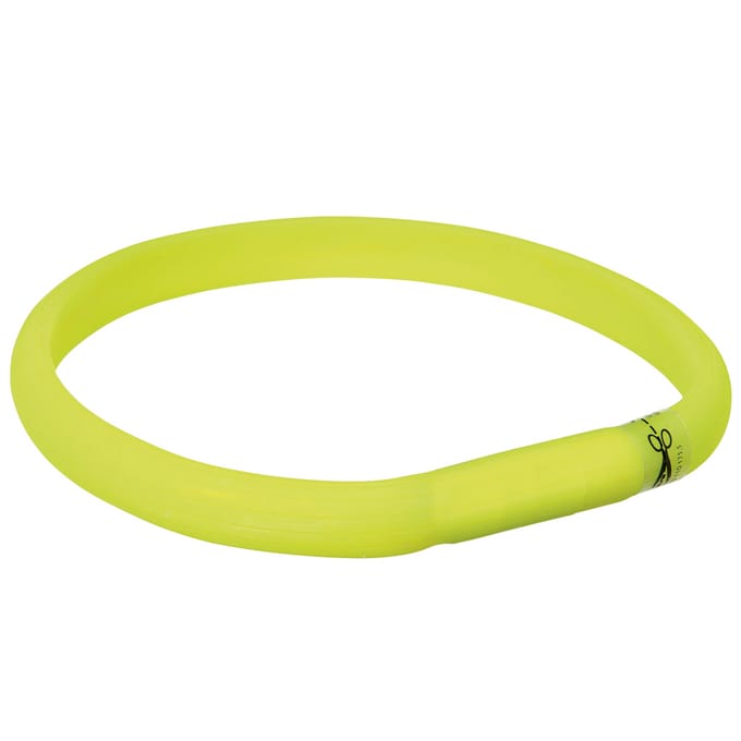 Trixie Flash Light Band USB Adjustable LED Safety Collar Green Size: M-L 50cm/18mm