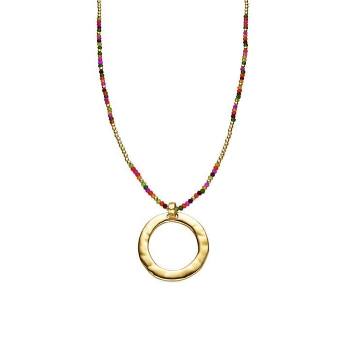 Luxeketting met Roze Kristal 18k goud afwerking - Miota
