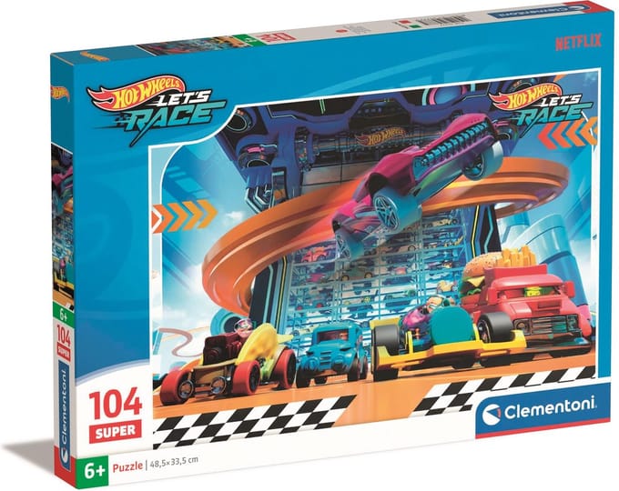 Clementoni - Puzzel - 104 Stukjes - Hot Wheels - Kinderpuzzel - Vanaf 6 jaar