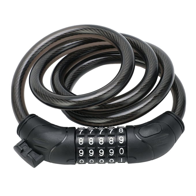 Fiets 5-cijferig Wachtwoord Combinatieslot Fiets Beveiligingsslot Staalkabel met Beugel gray