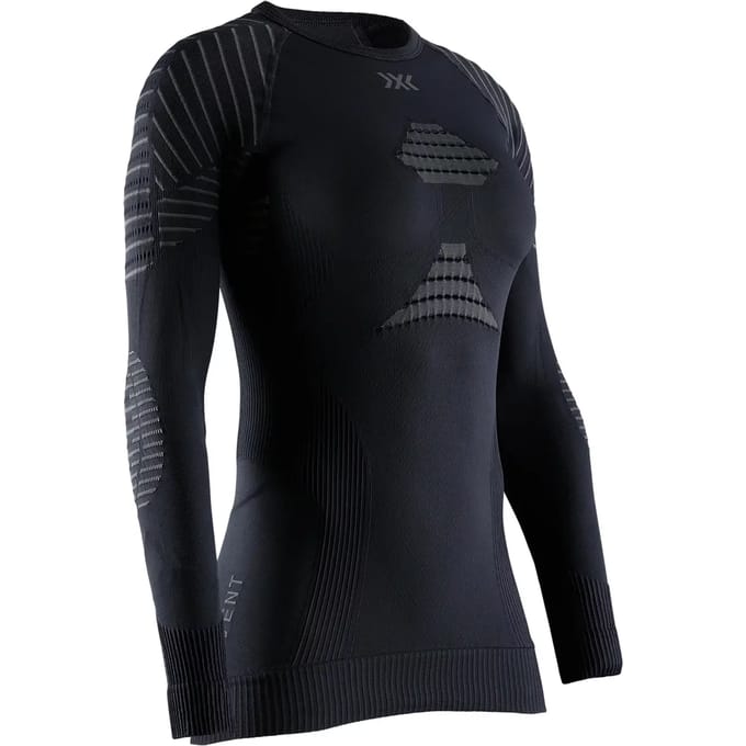X-Bionic Invent 4.0 Dames Thermoshirt Lange Mouwen Zwart/Antraciet - Maat S