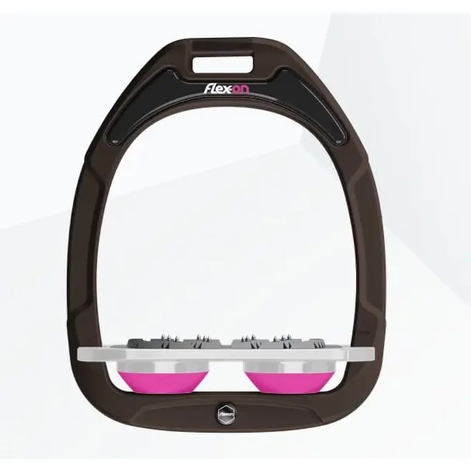 Platte Ultra Grip Stijgbeugels Bruin/Grijs/Roze Flex-On Green Composite