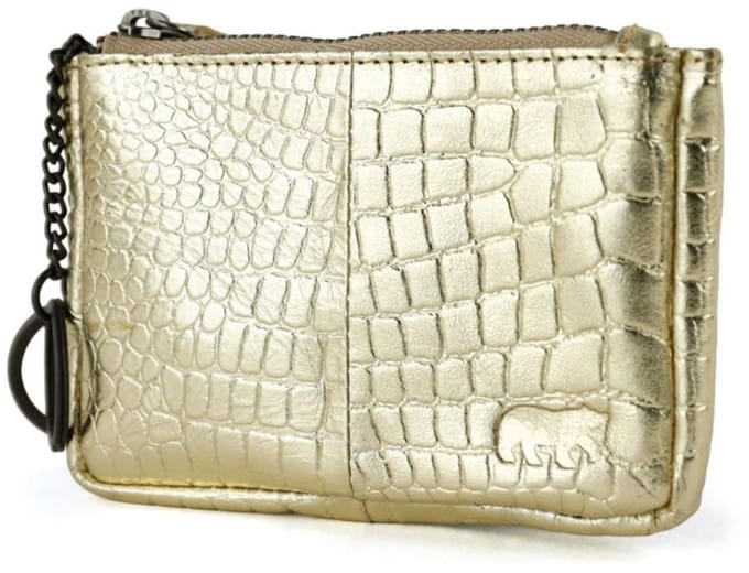 Bear Design Lyla Ritsportemonnee / Sleuteletui - Champagne Croco