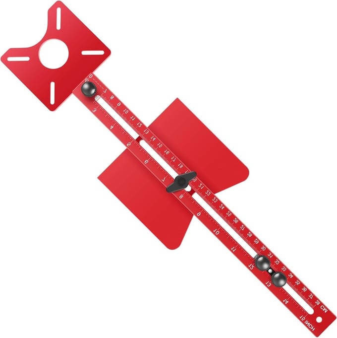 Houtbewerking Jig - Freesmal - Rondingen Frezen - Verstelbaar Ontwerp - 37 cm - Rood
