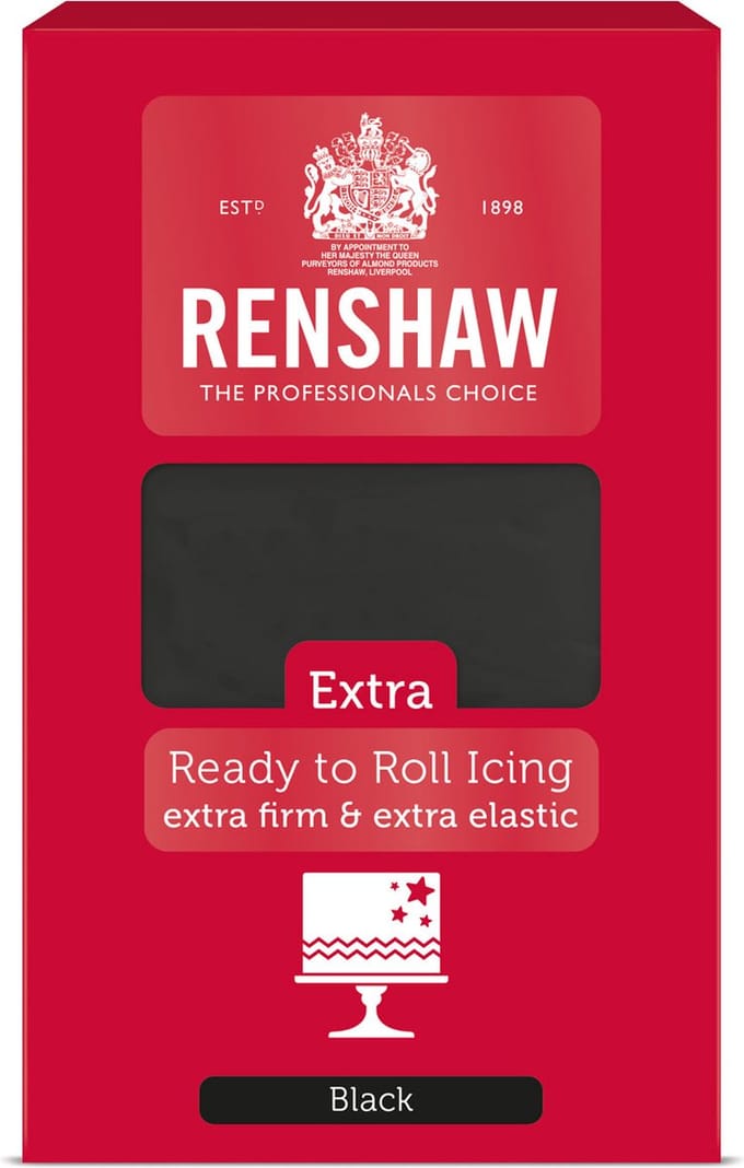Renshaw Rolfondant Extra - Zwart - 1kg
