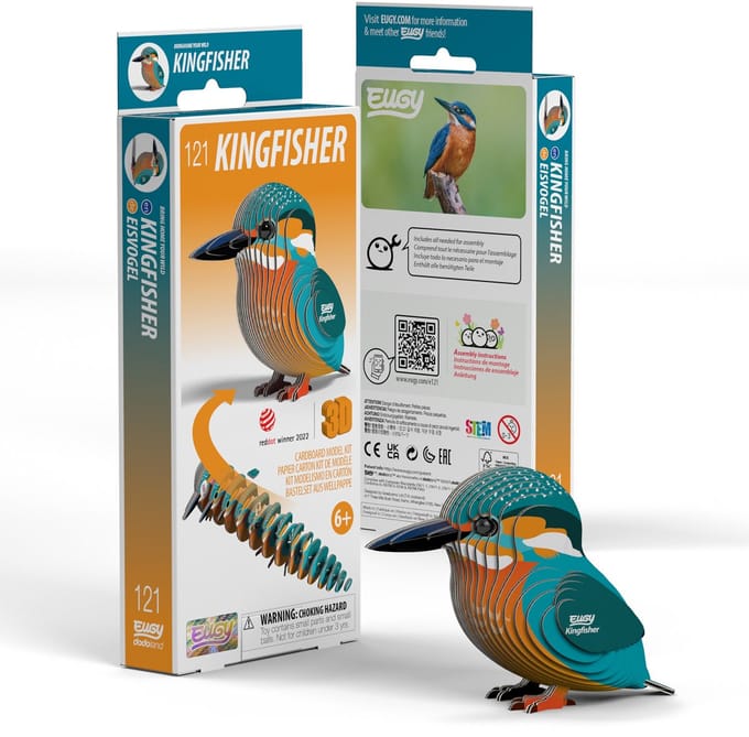 EUGY 3D Puzzel - Ijsvogel - Vogels - Duurzaam - Verzamel Ze Allemaal - 6 Jaar