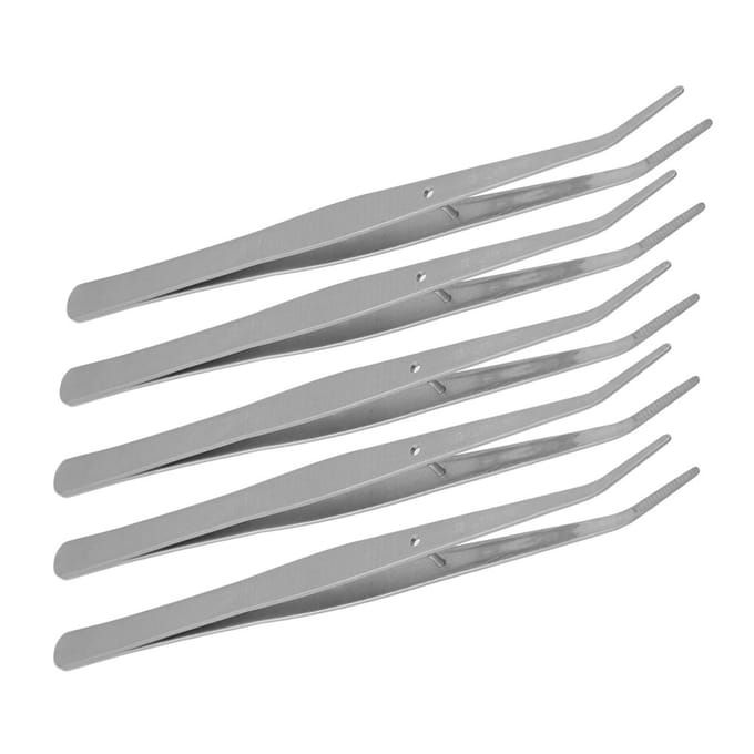 5 stuks Gebogen Pincet Roestvrij Staal Positioneringspincet Naaimachine Accessoires gray