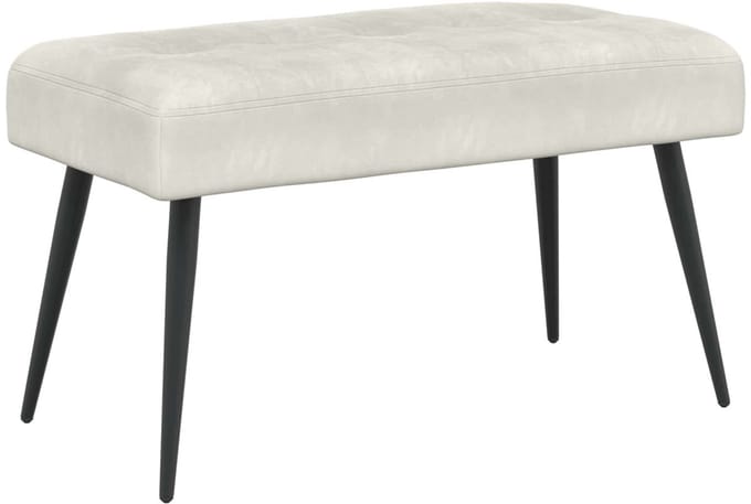 vidaXL - Bank - met - knopen - tufting - Crèmekleurig - 80 - x - 40 - x - 46 - cm - fluweel