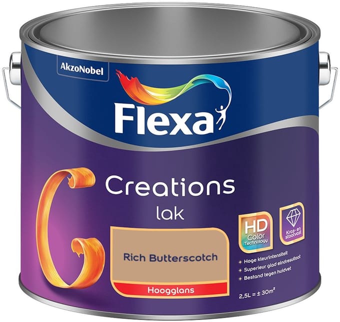 Flexa - Creations Lak Hoogglans - Rich Butterscotch - Mengverf - 2,5 L