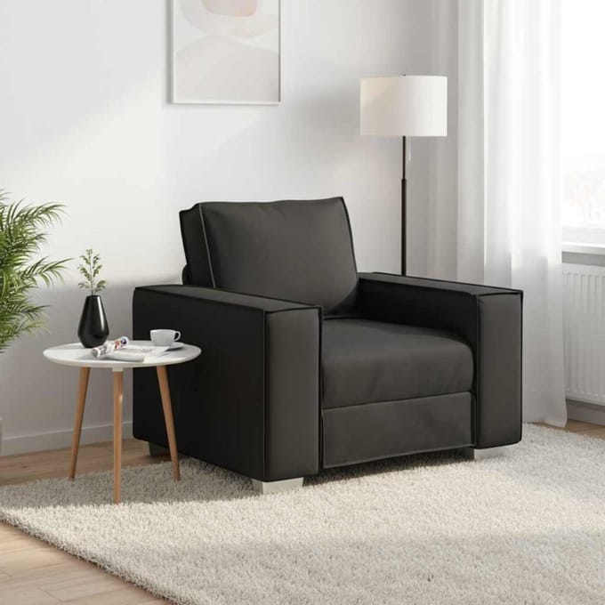vidaXL - Sofa - Stoel - Zwart - 100 - cm - Kunstleer