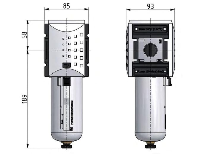 Filter 5microns G3/4'' 8000l/min Auto Polycarbonaat Futura 4
