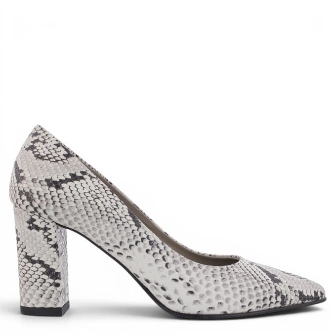 Noë Shoes Nirma Pump White-Black Snake