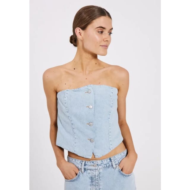 Norr Ninni tube denim top -