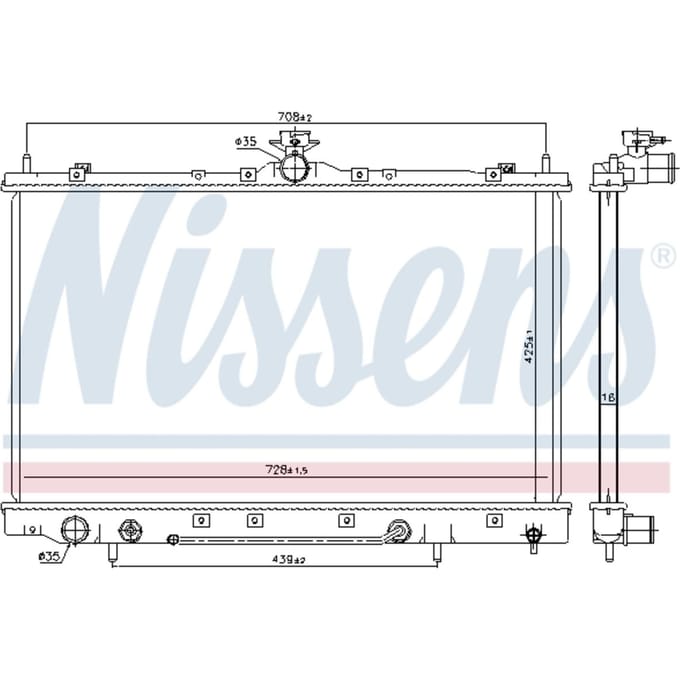 Radiator, motorkoeling NISSENS 628975