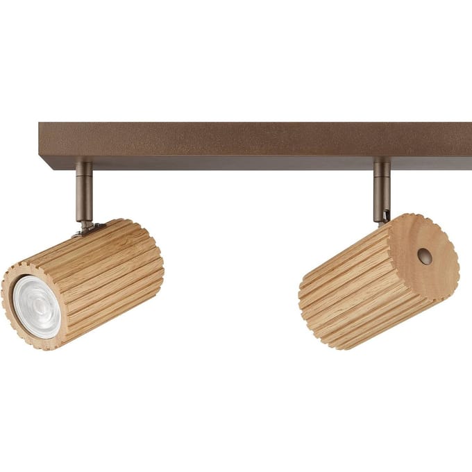 Brilliant Plafondlamp Lakewood, hout, lengte 78 cm, 4-lamps