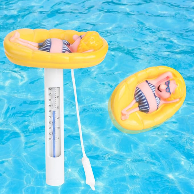 Leuke Cartoon Vorm Drijvende Zwembad Thermometer Temperatuurmeter met Fahrenheit celsius Weergave white