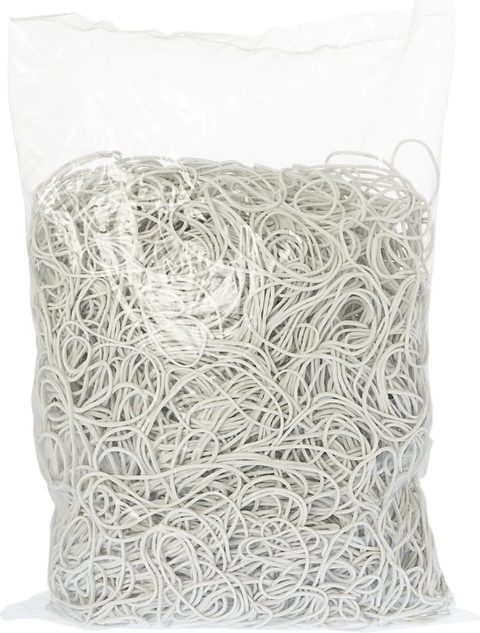 Rubbermagazijn - Elastiekjes - Rubber - Wit - 60x1,5mm - Circa 2100 stuks - Kleine elastiekjes
