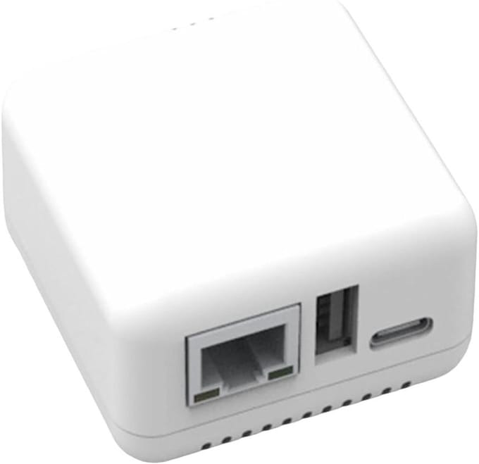 NP330 Network USB 2.0 Print Server USB2.0 Mini Printer Server 100Mbps RJ45 -Connection for Androids -Phones 1PCS EU -Plug