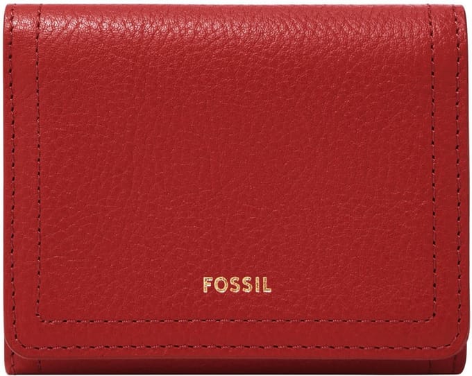 FOSSIL Portemonnee Logan Trifold Garnet Rood
