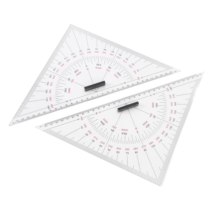 Règle Triangle de Dessin Graphique Échelle Précise Acrylique Transparent 300mm Facile à Utiliser pour la Navigation Nautique white