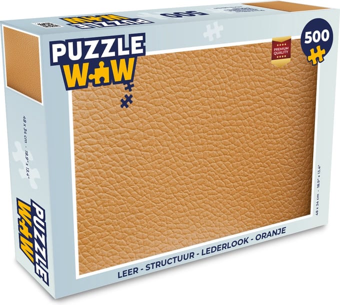 Puzzel Leer - Structuur - Lederlook - Oranje - Legpuzzel - Puzzel 500 stukjes