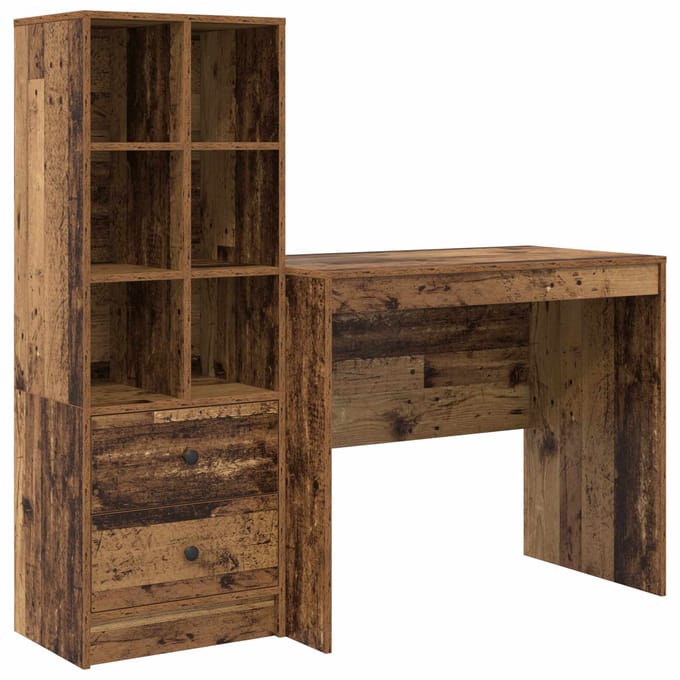 vidaXL - Bureau - Oudhout - 135,5 - x - 50 - x - 127 - cm - 2 - st